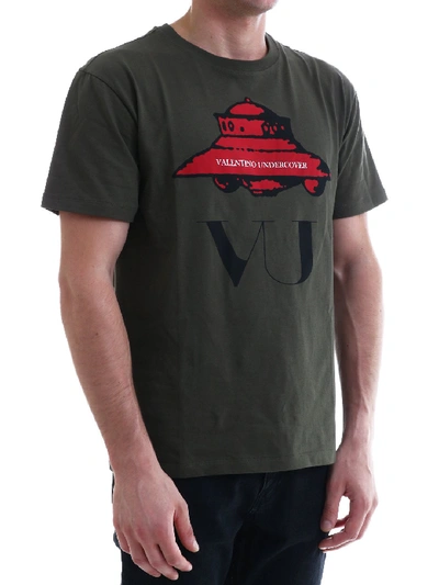 Shop Valentino T-shirt Ufo Vu In Green