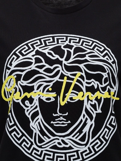 Shop Versace T-shirt With Logo Print In Black
