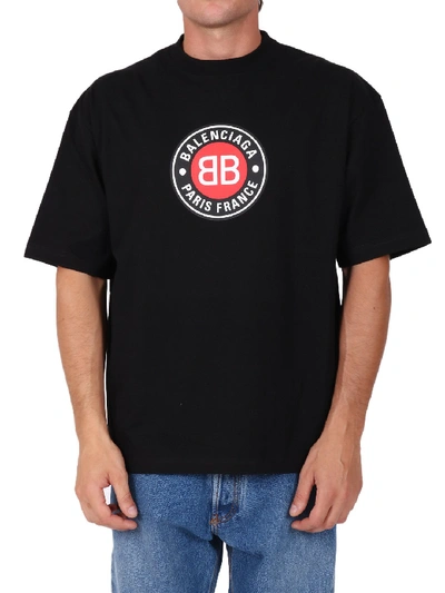 Shop Balenciaga Logo T-shirt Black
