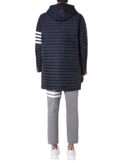 Shop Thom Browne Tailoring Down Jacket With Hood In Blue
