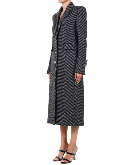 Shop Off-white Tailored Wool Coat In Grey