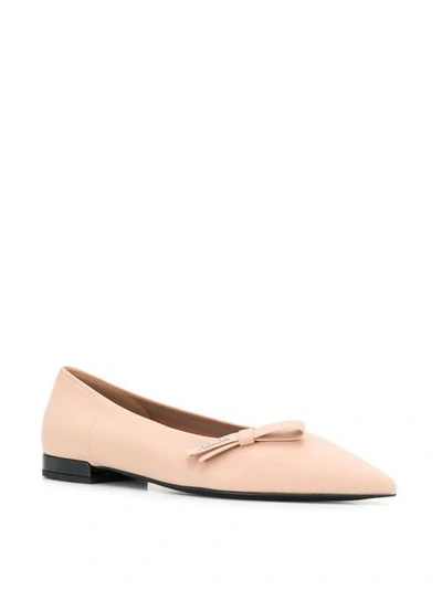 Shop Prada Techno Pink Ballet Flats In Marrone