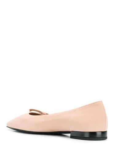 Shop Prada Techno Pink Ballet Flats In Marrone