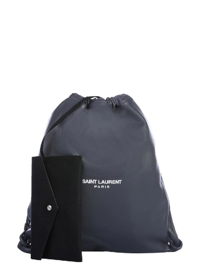 Shop Saint Laurent Teddy Backpack In Grey