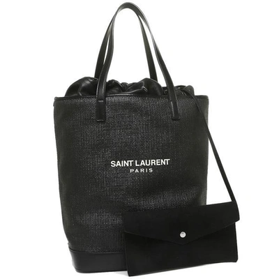 Shop Saint Laurent Teddy Shopping Bag In Nero