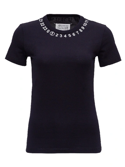 Shop Maison Margiela Tee With Stamp In Blu