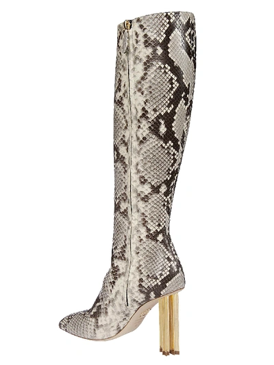Dsquared2 Texan Python Leather Boots In Nero