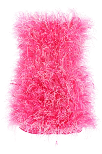 Shop Attico The  Feather Mini Dress In Pink