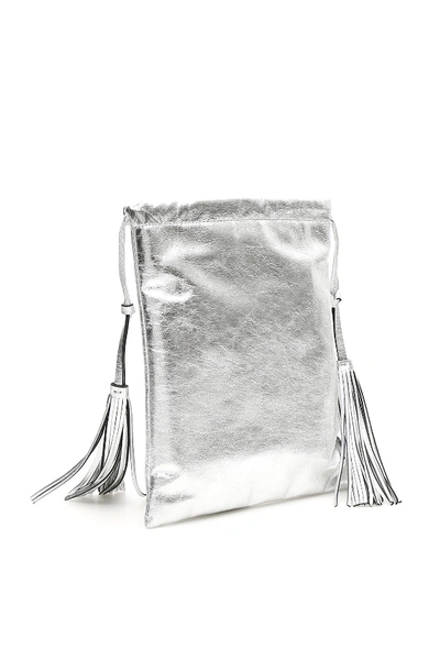 Shop Attico The  Laminated Nappa Mini Bag In Silver