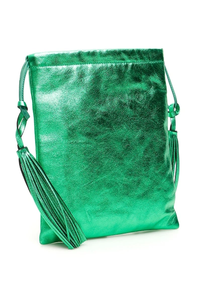 Shop Attico The  Laminated Nappa Mini Bag In Emerald