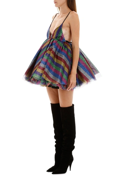 Shop Attico The  Tulle Mini Dress In Multicolor V1