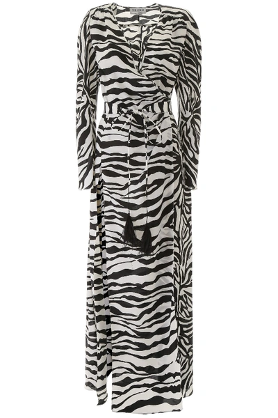 Shop Attico The  Zebra Print Dress In Bianco Nero