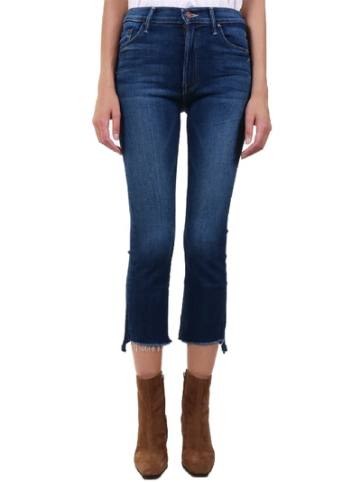 Shop Mother The Insider Cropped Straight Denim In Blue