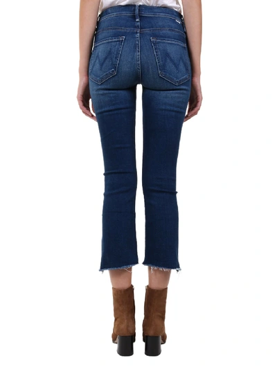 Shop Mother The Insider Cropped Straight Denim In Blue