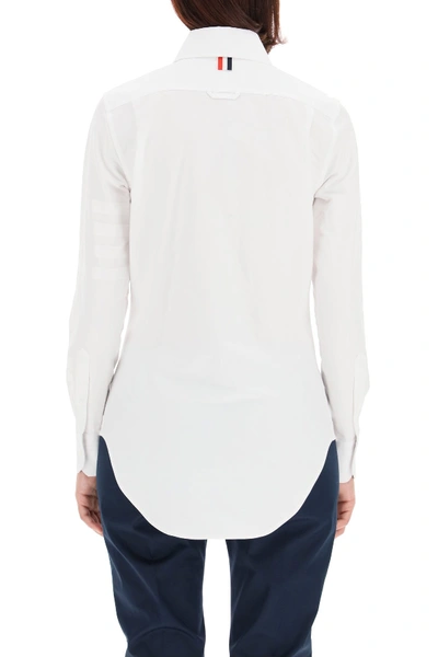 Shop Thom Browne 4-bar Cotton Shirt In White