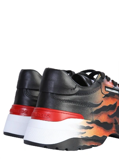 Shop Dsquared2 Tiger Print Sneakers In Black