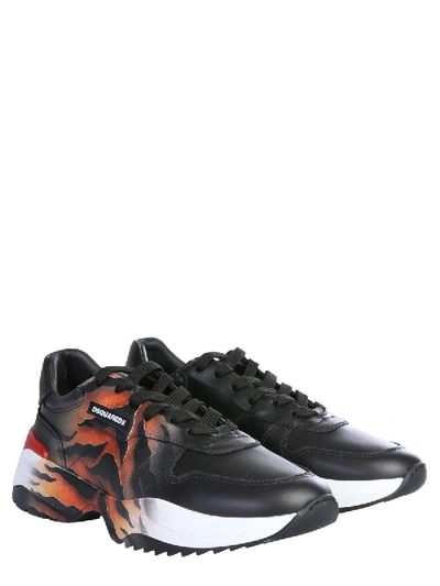 Shop Dsquared2 Tiger Print Sneakers In Black