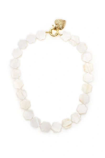 Shop Timeless Pearly Mother-of-pearl Flower Necklace In Variante Abbinata
