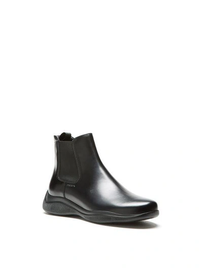 Shop Prada Toblach Ankle Boot In Black Leather