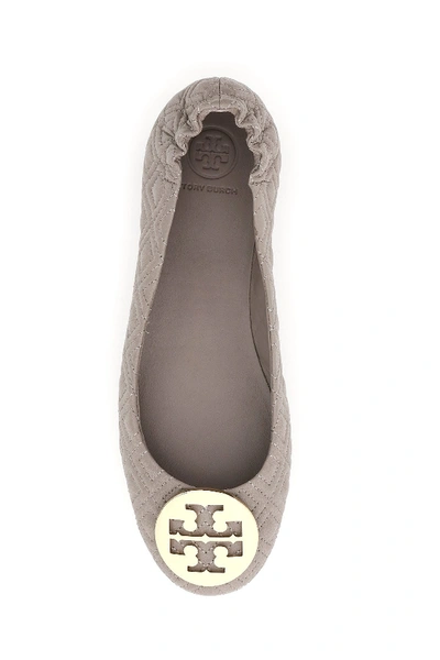Shop Tory Burch Quilted Minnie Ballerinas In Dust Storm Gold