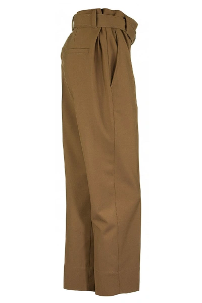 Shop Brunello Cucinelli Tropical Luxury Wool Boy Fit Cigarette Trousers With Precious D-ring Belt In Acorn