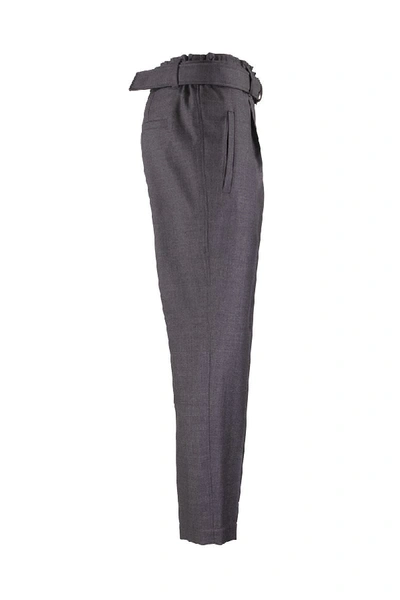 Shop Brunello Cucinelli Trousers Dark Grey With Belt