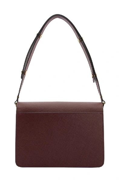 Shop Marni Trunk Bag In Saffiano Leather In Ruby