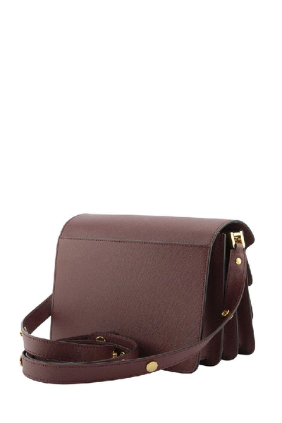 Shop Marni Trunk Bag In Saffiano Leather In Ruby