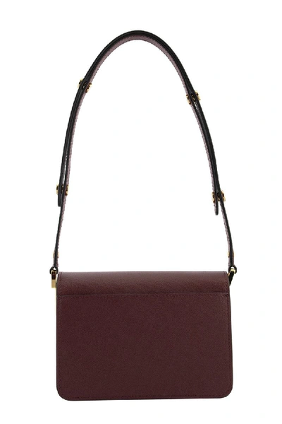 Shop Marni Trunk Minibag In Saffiano Leather In Ruby