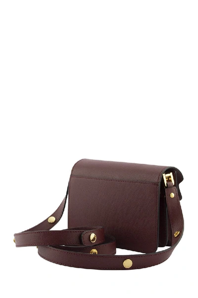 Shop Marni Trunk Minibag In Saffiano Leather In Ruby