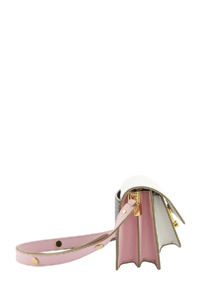 Shop Marni Trunk Minibag In Saffiano Leather In Black/white/pink