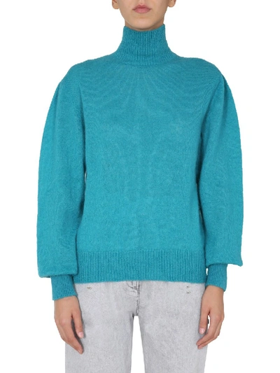 Shop Alberta Ferretti Turtleneck Sweater In Blue