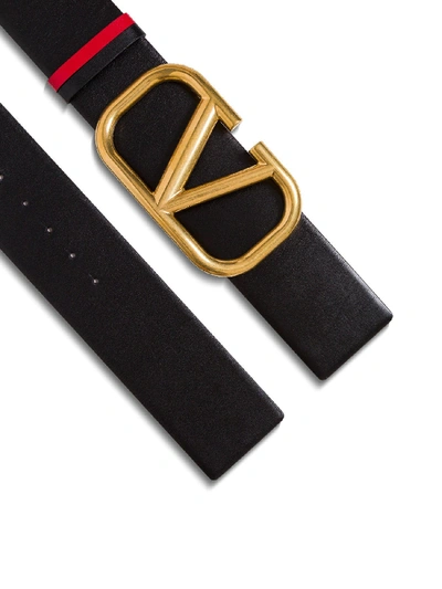 Shop Valentino V Logo Belt 70 Mm In Black