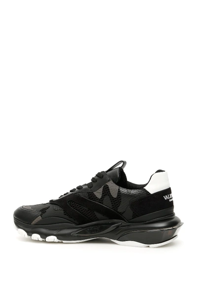 Shop Valentino Camouflage Bounce Sneakers In Nero