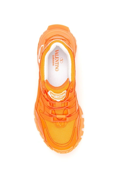 Shop Valentino Garavani Climbers Vlogo Sneakers In Orange Fluo