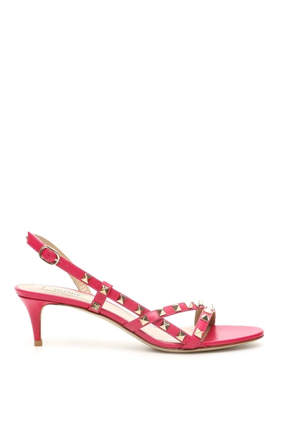 Shop Valentino Garavani Rockstud Sandals In Blossom