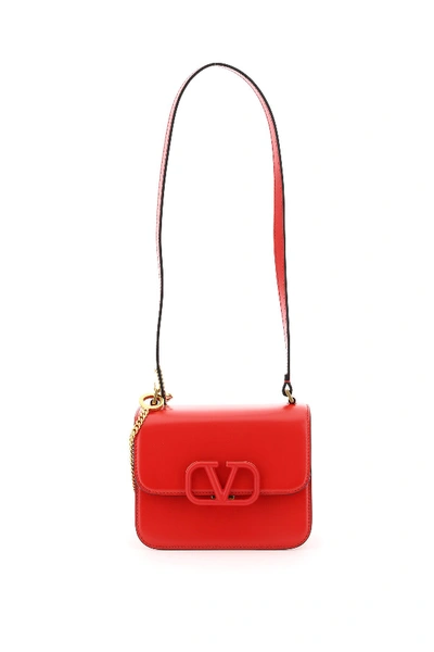 Shop Valentino Garavani Small Vsling Shoulder Bag In Rouge Pur