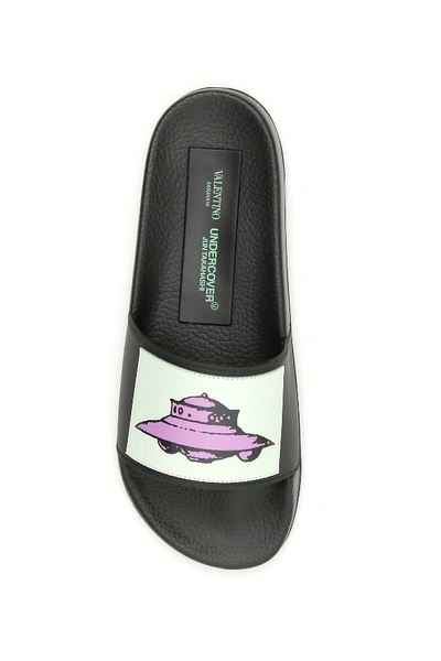 Shop Valentino Garavani Undercover Slides In Nero