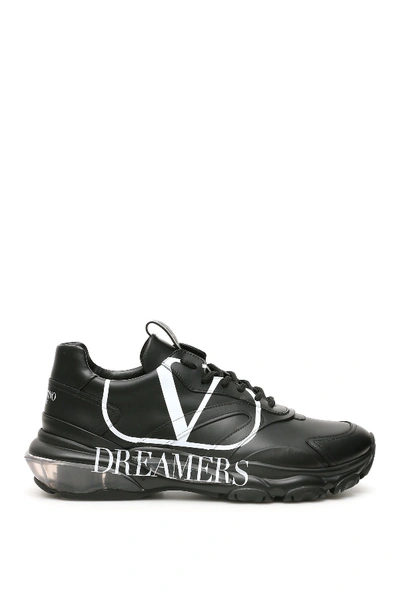 Shop Valentino Garavani Vlogo Dreamers Bounce Sneakers In Nero Bianco