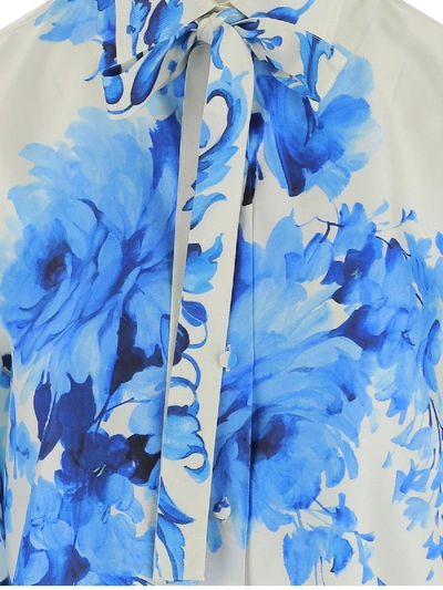 Shop Valentino Shirts In Ivory Blue