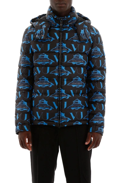 Shop Valentino Undercover Puffer Jacket In Ufo Vu Nero Malibu