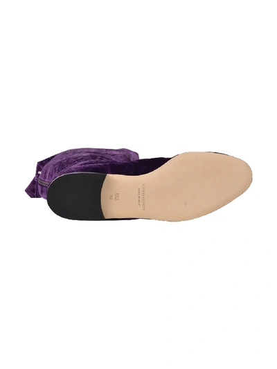 Shop Alberta Ferretti Velvet Over-the-knee Boots In Purple