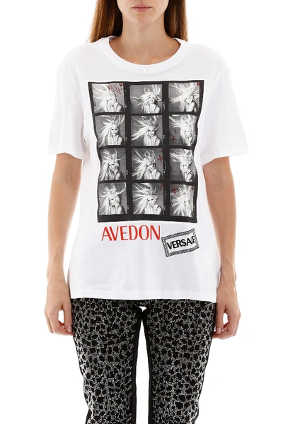 Shop Versace Avedon X  T-shirt In Bianco