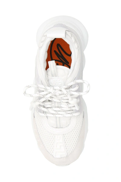 Shop Versace Chain Reaction Sneakers In Bianco