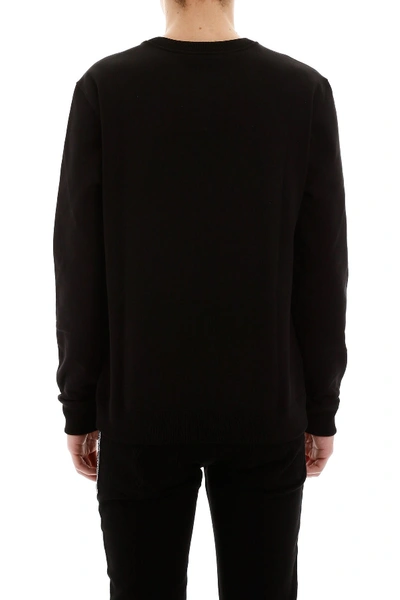 Shop Versace Gv Signature Embroidery Sweatshirt In Nero-bianco