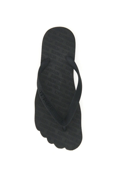 Shop Vetements Toe Shape Rubber Flip Flops In Black