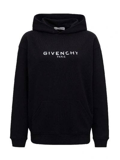 Shop Givenchy Vintage Logo Hoodie In Black