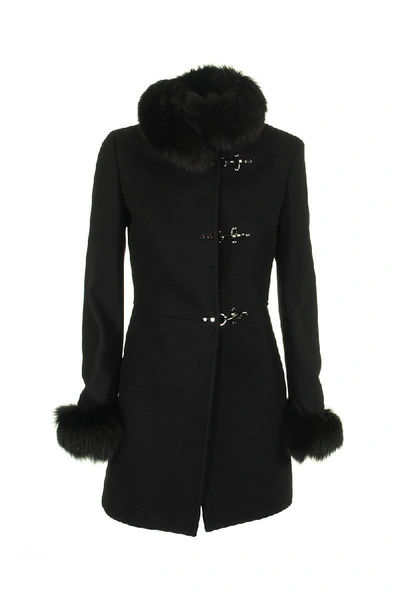 Shop Fay Virginia Black Fur Coat