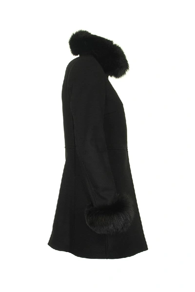 Shop Fay Virginia Black Fur Coat