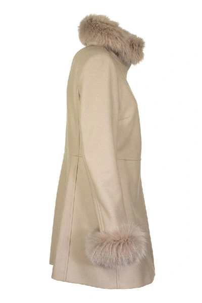 Shop Fay Virginia Sand Fur Coats In Beige